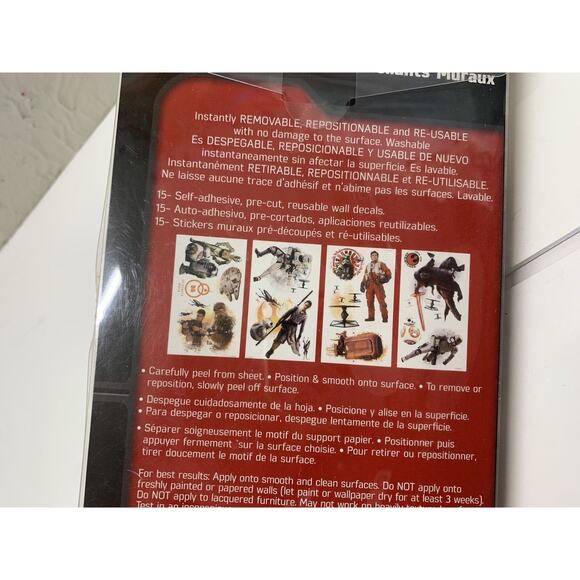 Star Wars THE FORCE AWAKENS 15 Wall Decals Rey Kylo Ren Stickers Peel & Stick - Picture 4 of 4